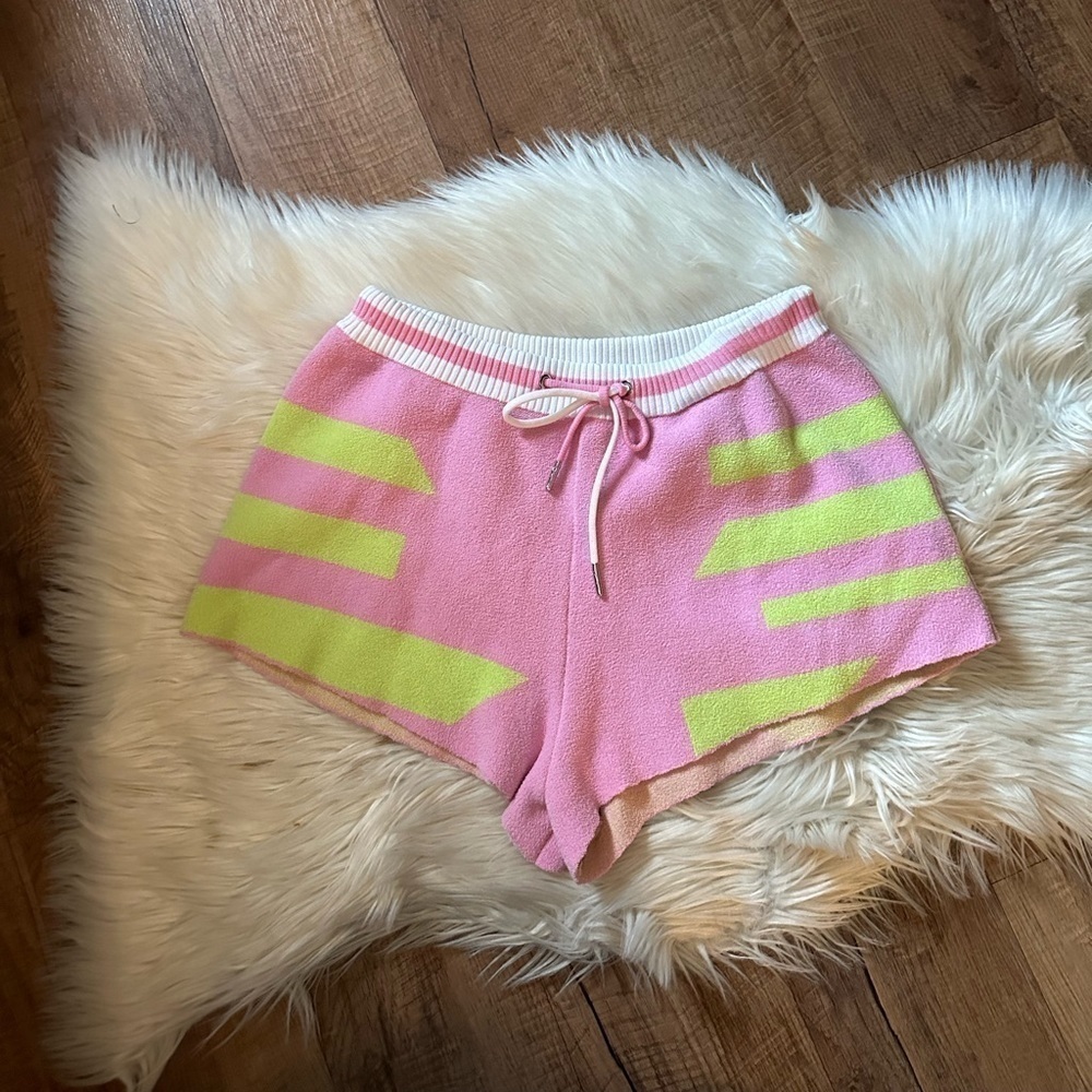 SER.O.YA Beau Shorts In Pink + Green Stripe - Picture 6 of 10
